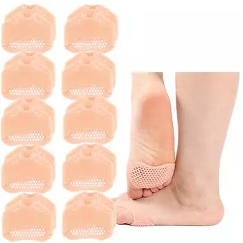 10 пар силиконовых подушечек для передней части стопы, вставок для плюсневой кости, для женщин, облегчение боли на высоком каблуке, гелевые стельки против мозолей слоновая кость