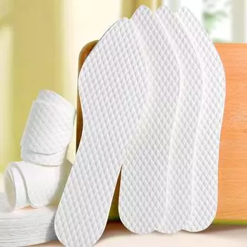 10 пар стелек для обуви Натуральные одноразовые стельки Впитывающие пот Летние стельки с острым носком Дышащая стелька из древесной массы Высокий каблук 37