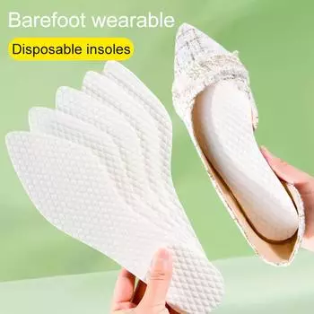 10 пар стелек из древесной массы, летние, на высоком каблуке, дышащие, впитывающие пот, одноразовые стельки, натуральные подушечки для обуви, стельки с острым носком 35