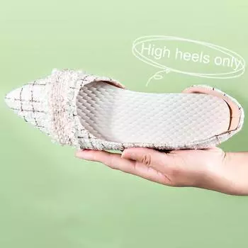 10 пар стелек с острым носком, натуральные одноразовые стельки, летние, для высоких каблуков, стельки из древесной целлюлозы, дышащие, впитывающие подушечки для обуви 35