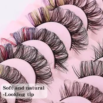 10 пар толстых цветных накладных ресниц 3D наращивание ресниц модные накладные ресницы для женщин