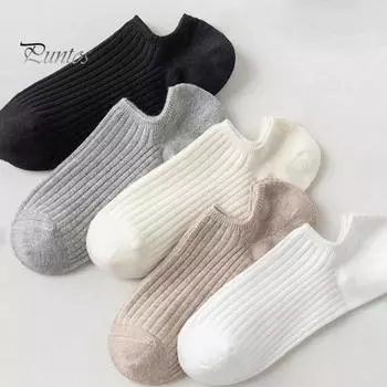 10 пар тонких летних носков, невидимые носки с низкой посадкой, 5 цветов, противоскользящие, силиконовые, однотонные, высокая эластичность, без запаха, повседневные, для офиса и улицы разноцветный
