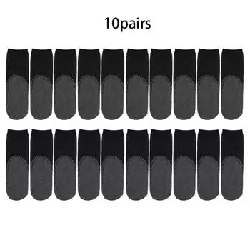 10 пар весенне-летних женских мягких тонких носков с нескользящей подошвой, модные прозрачные женские дышащие носки None чёрный
