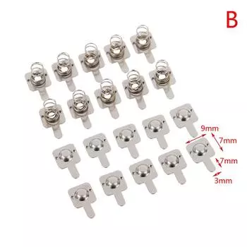 10 пар/запасных металлических батарей, пружинная контактная пластина, серебро, для батарей Aaa