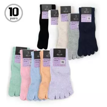 (10 пар) Женские носки из мягкого тонкого хлопка пастельных тонов WT10 23cm-26cm