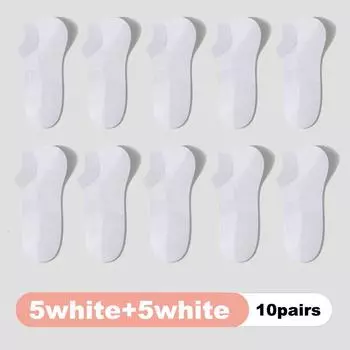 10 пар женских носков весна-лето тонкие нескользящие сетчатые влагоотводящие дышащие бесшовные короткие носки-лодочки из хлопка EU36-39