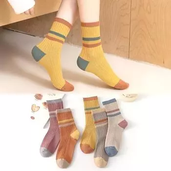10 пар женских удобных носков до середины голени, дышащие, шикарные трикотажные женские носки с полосатым принтом
