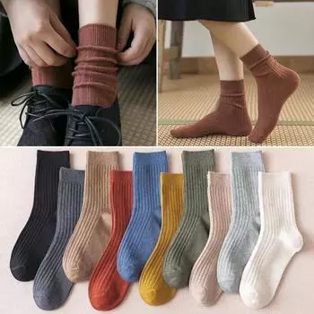 10 пар зимних носков, утолщенные плюшевые носки средней длины, высокоэластичные, с вышитым сердцем, нескользящие, не скатывающиеся, носки-тапочки, комфортные, теплые, спальные носки 10pcs