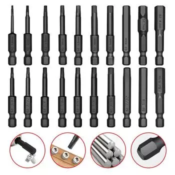 10 Pc Hex Head Allen Wrench Power Drill Bit Set 1/4in Screwdriver S2 Steel Screw Driver Extension Adapter Security Magnetic Tips