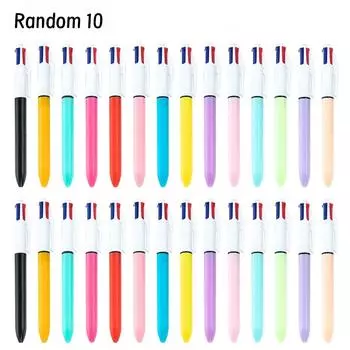 10 Pcs 4-in-1 Retractable Ballpoint Pens 4 Colors Shuttle Pens Multicoloured Pens Office School Supplies For Smooth Writing Pen