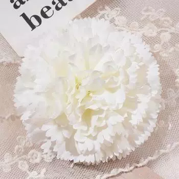 10 Pcs Artificial Carnation Flowers Handmade Faux Silk Flowers Fake Carnation Blooms розовый/белый