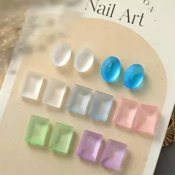 10 Pcs/bag Cute Transparent Bottom Rhinestone Popular Nail Art Decoration Women 10 pcs style 2