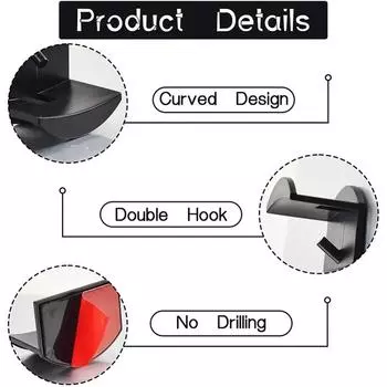 10 Pcs Caps Holder Hat Rack Adhesive Wall Hook Baseball Cap Free Punching and Pasting Portable Door Wardrobe Hooks Clothing Home
