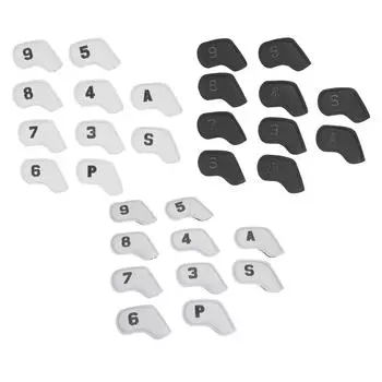 10 Pcs Club Cover Stylish Exquisite PU Protective Cover Iron Club Sleeve Silver Gray