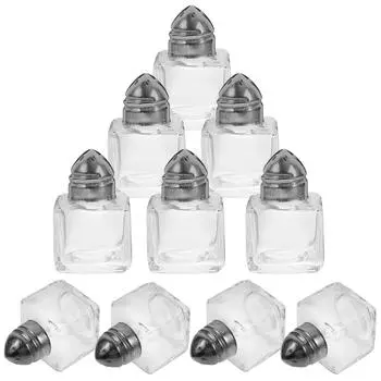 10 Pcs Coffee Grinder Mini Spice Jar BBQ Bottle Condiment Holder Pepper Shaker Flasks Salt Transparent Seasoning Travel прозрачный