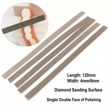 10 pcs Dental Diamond Polishing Stick Strip Diamond Sanding Surface with Single/Double faces of polishing Teeth Whitening Material 10 pcs 4mm Single