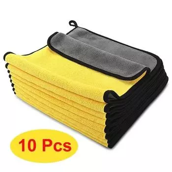 10 PCs Extra Soft Car Wash Microfiber Towel Car Cleaning Drying Cloth Car CareCloth Detailing Car WashTowel Never Scrat