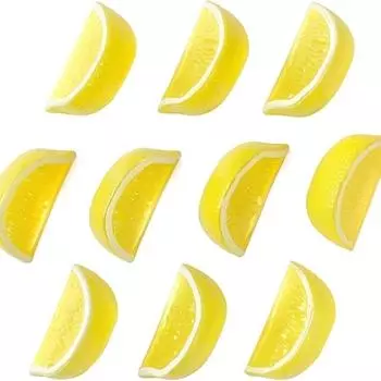 10 PCS Fake Lime Block Fake Lemon Slice Artificial Fruit Wedge Artificial Fruit Highly Simulation Lifelike Model for Home Party Decoration Slice зелёный