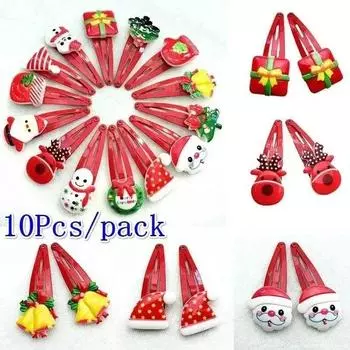10 Pcs Kids Girl Candy Hairpin Baby Hair Clip Christmas Barrettes Christmas Headbands