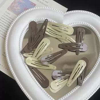 10 Pcs/Lot Girls Colorful Waterdrop Hair Clips Barrettes Pink Beige Khaki Hairpin Snap Clip For Women Fashion Accessories