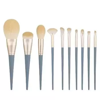 10 Pcs Makeup Brush Set Makeup Concealer Brush Blush Loose Powder Brush Eye Shadow Highlighter Foundation Brush Beauty Tools синий