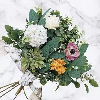 10 PCS Mixed Fake Eucalyptus Leaves Picks Artificial Eucalyptus Stems Bulk Eucalyptus Bundle for Wedding Vase Bouquet Floral Arrangement зелёный