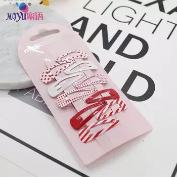 10 PCS New Cartoon Heart Type Metal Candy Color Girls Lovely Hairpins Hair Clip Kids Headwear Children Accessories Baby BB Clips