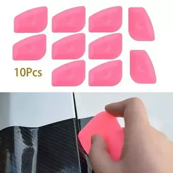 10 шт. розовый скребок для жестких карт, скребок для тонировки виниловой пленки автомобиля, инструменты для снятия наклеек и этикеток, аксессуары для пластиковых автомобилей розовый