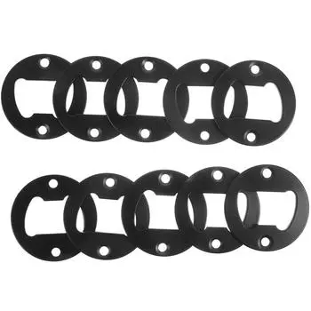 10 Pcs Round Bottle Opener Parts Jar Lid Remover Kit Inset Accessory Making Material Camping чёрный