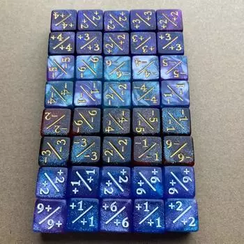 10 Pieces 6 Sided Symbol Dice Board Game Props Standard Dice Square Dice add subtract dice math teaching accessory