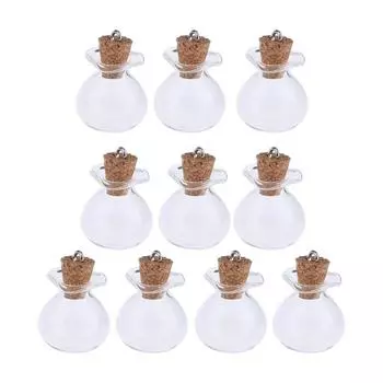 10 Pieces DIY Cork Stoppers Glass Bottles Wooden plug with pin