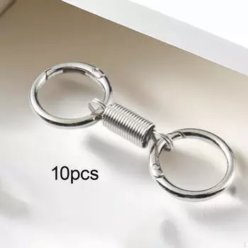 10 штук Двойное кольцо для ключей Цинковый сплав Автомобильный аксессуар Портативный Компактный Зажим для ключей Брелок black