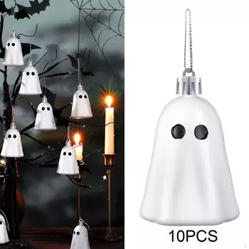 10 шт. подвесное украшение для привидения на Хэллоуин, пластиковое многоцелевое декоративное украшение для вечеринки, белое