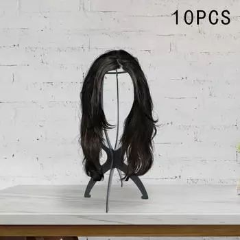 10 Pieces Hat Display Holder Wigs Head Stand Lightweight Tabletop Rack for чёрный