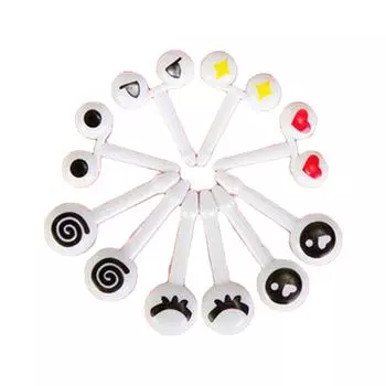 10 Pieces Mixed Fruit Toothpick Plastic Cartoon Big Eye Pick Lunch Box Kitchen Gadgets Party Wedding Ornaments Supplies