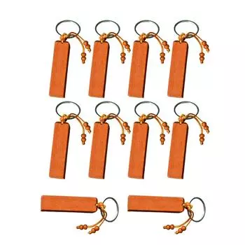 10 Pieces Natural Wood Key Holders for Custom Handmade Projects Engravable Keychains Unique Gifts Jewelry Accessories