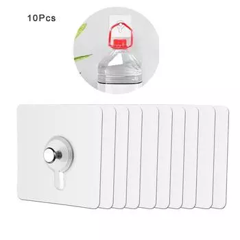 10 Pieces Of Nail Free Wall Hanging Hooks With No marks, Adhesive hooks, bathroom, kitchen, Shower Room