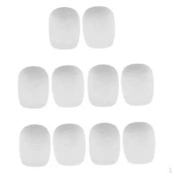 10 шт. Маленький чехол для микрофона с губками на лацкане 28 * 22 x 8 мм, белый