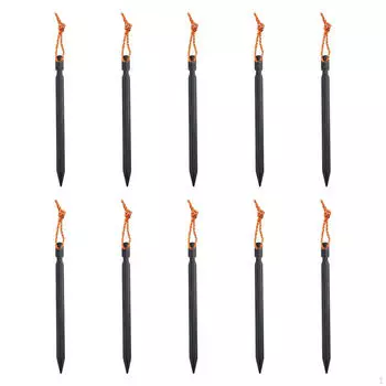 10 Pieces Tent Stakes Beach Pegs Aluminum Sturdy Metal Ground for Canopies