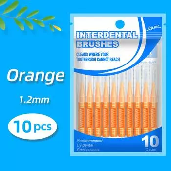 10 Pieces Threaded Toothbrushes Bag containing 10 pieces оранжевый