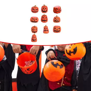 10 предметов декора в виде тыквы на Хэллоуин. Фигурки из смолы для дома. Orange Red