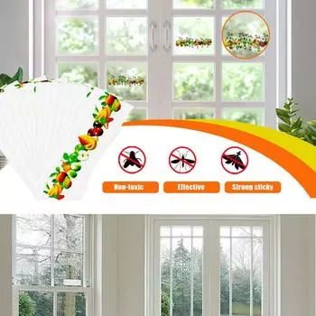 10 прочных клеевых ловушек для мух, наклейка для оконных мух, ловушка для насекомых (красочный)