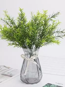 10 пучков искусственных растений, трава, не выцветающие искусственные пластиковые цветы для фермерского дома, сада, крыльца, патио, свадебное украшение, зелень, искусственные растения, устойчивые к ультрафиолетовому излучению зелёный