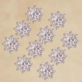 10 пуговиц для альбома с украшением с плоской задней частью для футляра для броши, свадебного банта для волос, зажим для рукоделия серебряный