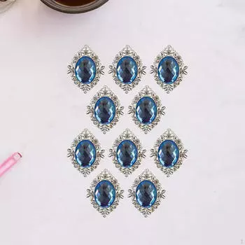 10 пуговиц из сплава ручной работы для одежды и аксессуаров для волос blue