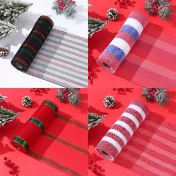 10 ярдов 26 см рулон марлевой сетки для рождественской елки, красная, черная, сетка для рождественского банта, сделай сам, лента для украшения рождественской елки, подарочная упаковка