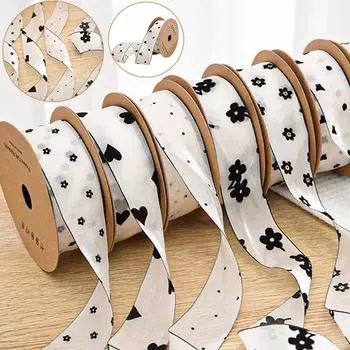 10 ярдов 4 см Легкий бриз Флокированная лента Аксессуары для волос, Аксессуары для одежды, Соломенные шляпы, Свежие цветы, Упаковочные ленты 4CM