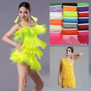 10 ярдов длинной бахромы кружева кисточки 30 см полиэстер кружевная отделка лента шитье латиноамериканское платье сценическая одежда занавес аксессуары своими руками 10 Yard
