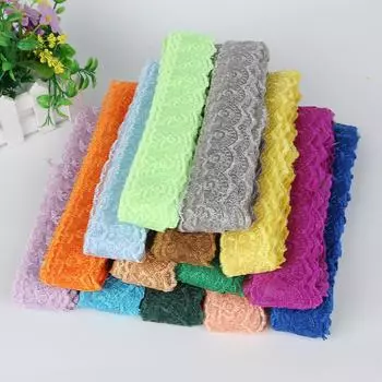 10 ярдов/лот, разноцветная кружевная бейка, ткань 40 мм, вышитая сетчатая кружевная бейка для шитья, украшения, вышитая своими руками кружевная лента жёлтый