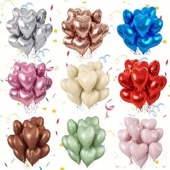 10 разноцветных 18-дюймовых ретро-красных воздушных шаров из алюминиевой фольги в форме сердца на День святого Валентина, свадьбу, день рождения, вечеринку, украшение на вечеринку, воздушные шары с надписью «Любовь»